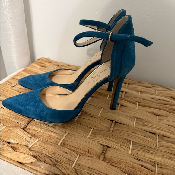 Jessica Simpson Shoes - Jessica Simpson Blue Stiletto Heels with Ankle Strap